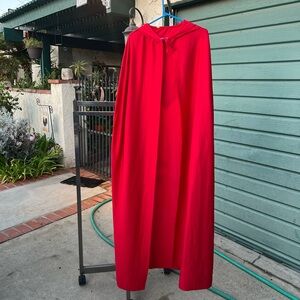 Spirit Halloween Long Red Hooded Cape